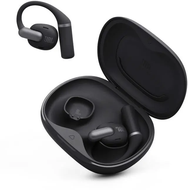 Main image of Sense Pro Open Ear Headphones, Spatial Sound, Earhook Fit - Black | Built For Running With Situational Awareness, Water Resistant, Wireless Charging Case, Long Battery Life, App Customization
