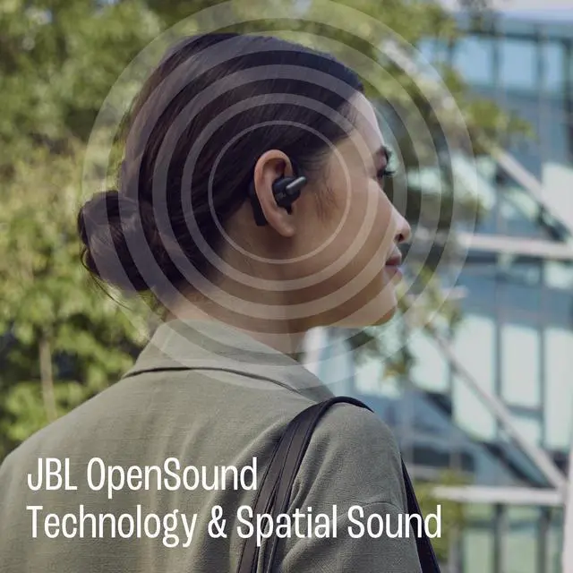Alt view image 5 of 7 - Sense Pro Open Ear Headphones, Spatial Sound, Earhook Fit - Black | Built For Running With Situational Awareness, Water Resistant, Wireless Charging Case, Long Battery Life, App Customization