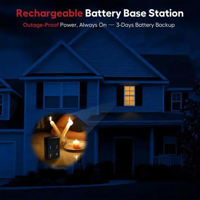 Alt view image 7 of 7 - Pro4 2.4G Wi-Fi Smart Solar Driveway Alarm with App Notifications | 1/2 mile wireless range, 1 rechargeable base with 3-day backup & 1 weatherproof motion sensor for home security