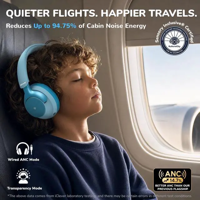 Alt view image 3 of 7 - Q950 Hearing Care Certified Noise Cancelling Headphones for Kids | SafeSound Tech 3.1, TÜV Certified, Sensory Inclusive for Autism, Red Dot Award Winner, 60H Playtime, Storage Case for Travel