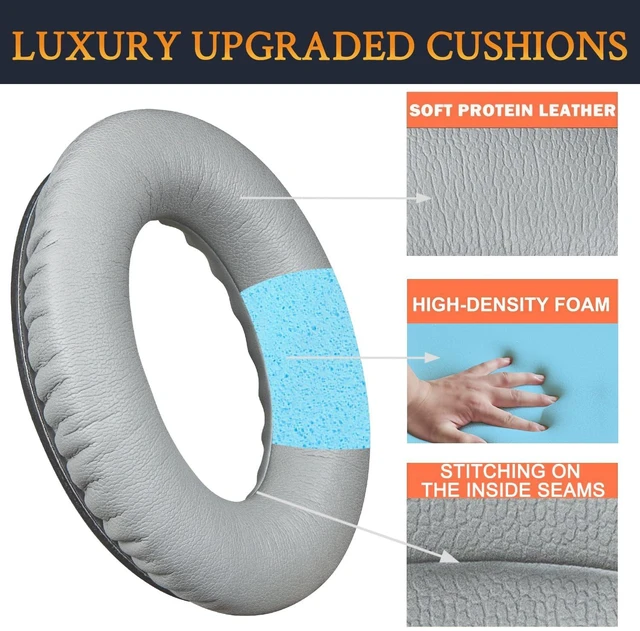 Alt view image 4 of 7 - Earpads for Bose QC35, QC35 ii, QC45 - Silver