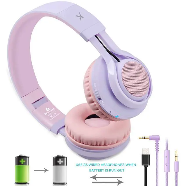 Alt view image 4 of 7 - WT-7S Kids Bluetooth Headphones Light Up, Foldable Stero Wireless Headset,with Microphone and Volume Control,Comfortable and Durable,for PC/Tablet/TV/Travel(Purple)