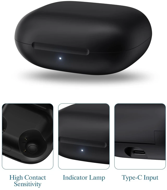 Alt view image 2 of 7 - Replacement Charging Case Compatible with Powerbeats Pro 2: Wireless Charger Case with Bluetooth Pairing Button, 600mAh Battery, USB-C Charging Cable Included