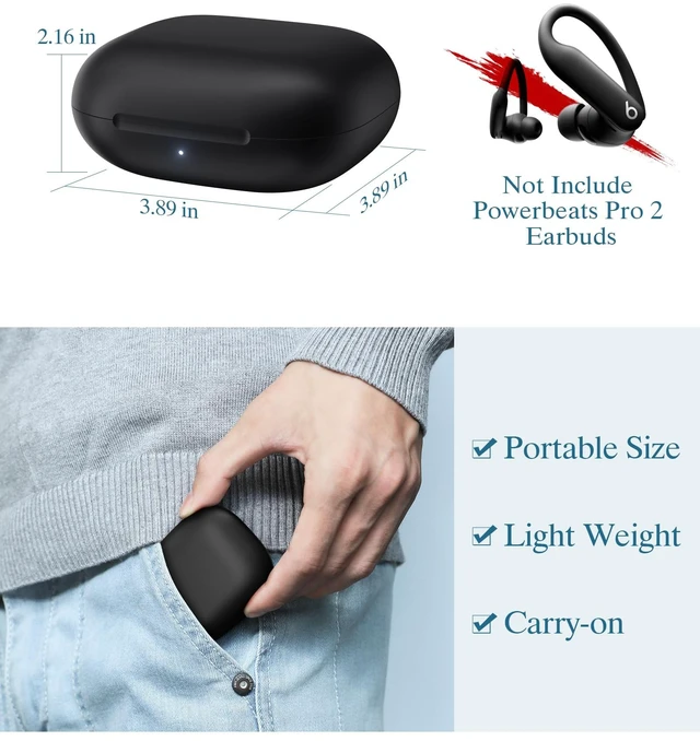 Alt view image 6 of 7 - Replacement Charging Case Compatible with Powerbeats Pro 2: Wireless Charger Case with Bluetooth Pairing Button, 600mAh Battery, USB-C Charging Cable Included