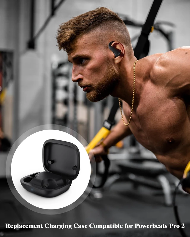 Alt view image 7 of 7 - Replacement Charging Case Compatible with Powerbeats Pro 2: Wireless Charger Case with Bluetooth Pairing Button, 600mAh Battery, USB-C Charging Cable Included