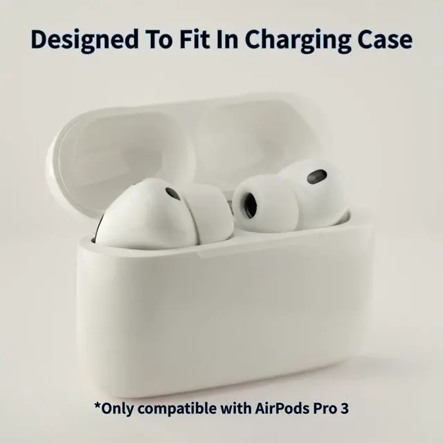 Alt view image 6 of 7 - TrueGrip Premium Memory Foam Replacement Ear Tips | For Apple AirPods Pro Gen 3, Long Lasting Comfort, Superior Noise Isolation, White Small (3 Pairs)