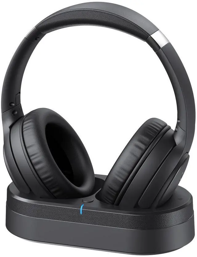 Main image of Wireless Headphones for TV Watching, TV Headphones Wireless for Seniors with Versatile Transmitter Charging Dock, Instant Audio Sync, 60-Hour Playtime, Perfect for Parents & Seniors, Black