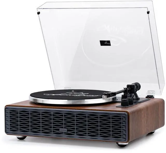 Main image of Vinyl Record Player, Hi-Fi Bluetooth Turntable with Speakers | Adjustable Counterweight, 33/45 RPM, AT3600L Stylus, Automatic Stop, RCA output Vintage Phonograph Home Decor