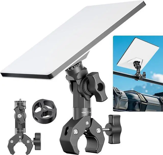 Main image of Starlink Mini Mount 2026/2025, Pole Clamp for RV, Yacht, Camper, Van, Boat | Adjustable Angle, 3-Minute Installation, Universal Starlink Mini Clamp Mount Includes Aluminum Pipe Adapter for Outdoors
