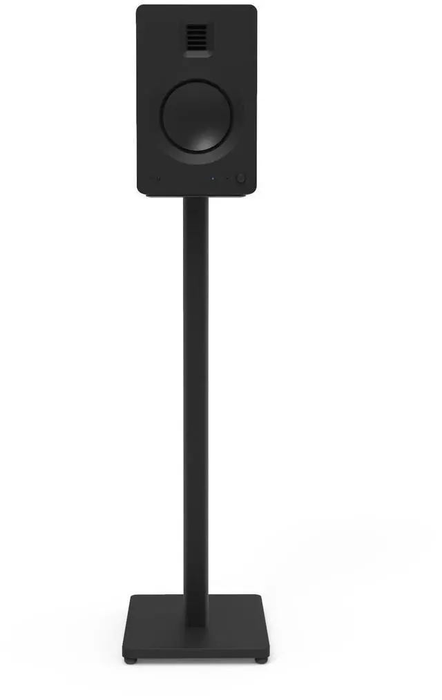 Alt view image 4 of 7 - ST28 28 Universal Floor Speaker Stands for Bookshelf Speakers up to 30 lbs | Improved Sound | Hidden Cable Management | Timeless Design, | Pair | Black Steel w/Black MDF Base