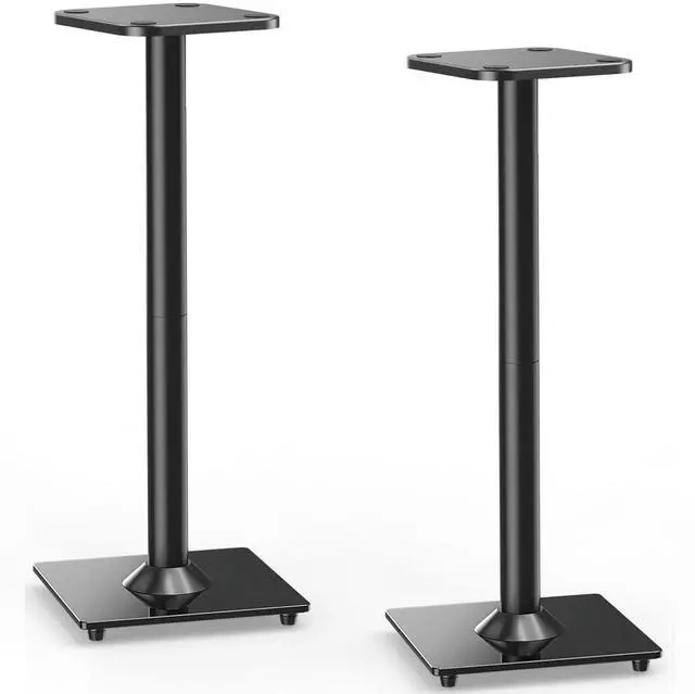 Main image of Speaker Stands Pair, 31" Fixed Height, Max 22 lbs, Tempered Glass Base | Surround Sound Speaker Stands, Cable Management, Universal Floor Speaker Standing for Studio Satellite Rear Bookshelf Speaker