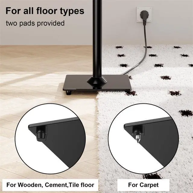 Alt view image 5 of 7 - Speaker Stands Pair, 31" Fixed Height, Max 22 lbs, Tempered Glass Base | Surround Sound Speaker Stands, Cable Management, Universal Floor Speaker Standing for Studio Satellite Rear Bookshelf Speaker