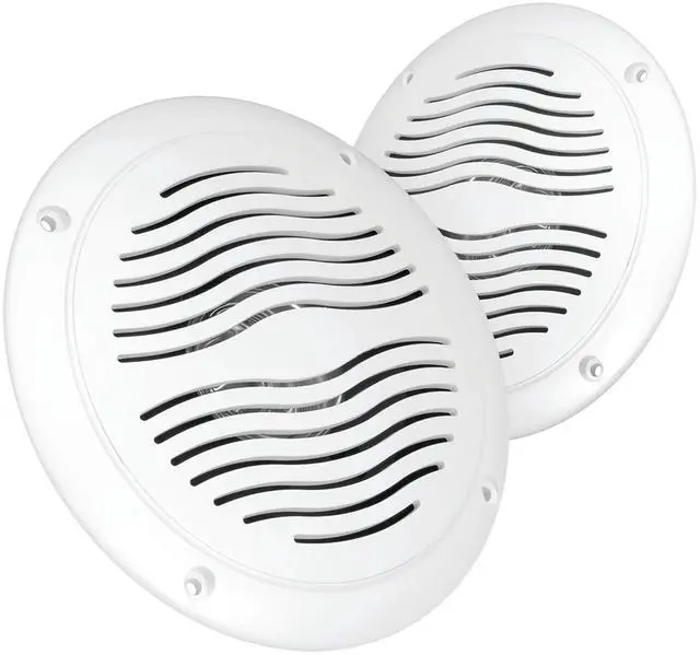 Main image of 5-inch Water Resistant Outdoor Speakers, Dual Cone, 25W Peak Power, Marine and RV Compatible (White)