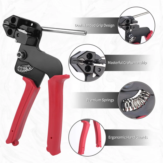 Alt view image 6 of 7 - 105-Piece Cable Tie Gun Kit,11.8 in 304 Stainless Steel Zip Ties Includes 100 metal zip ties, release tool; gun tightens, cuts ties for fence, exhaust pipe, chicken coop, farm, cables