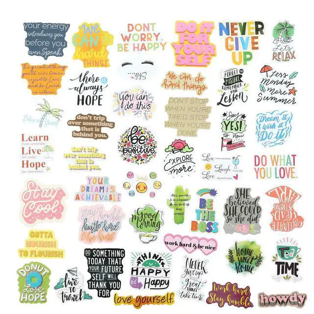 Alt view image 4 of 6 - 200pcs Motivational Quote Stickers for Women Adults Students Teens | Inspirational Positive Affirmations, Waterproof Vinyl Decals, Removable & Reusable, for Water Bottle Laptop Vision Board