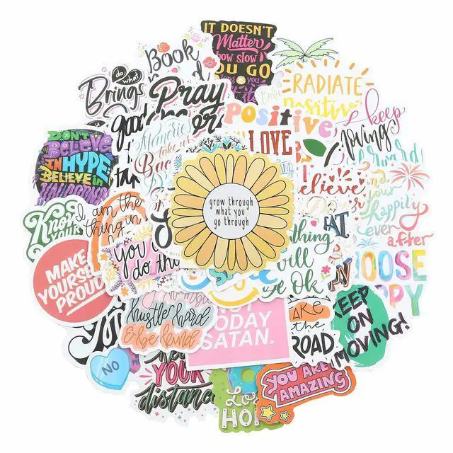Alt view image 2 of 6 - 200pcs Motivational Quote Stickers for Women Adults Students Teens | Inspirational Positive Affirmations, Waterproof Vinyl Decals, Removable & Reusable, for Water Bottle Laptop Vision Board