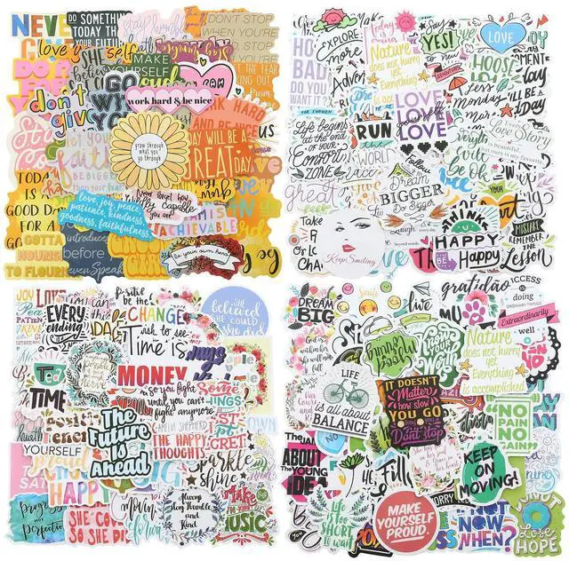 Main image of 200pcs Motivational Quote Stickers for Women Adults Students Teens | Inspirational Positive Affirmations, Waterproof Vinyl Decals, Removable & Reusable, for Water Bottle Laptop Vision Board