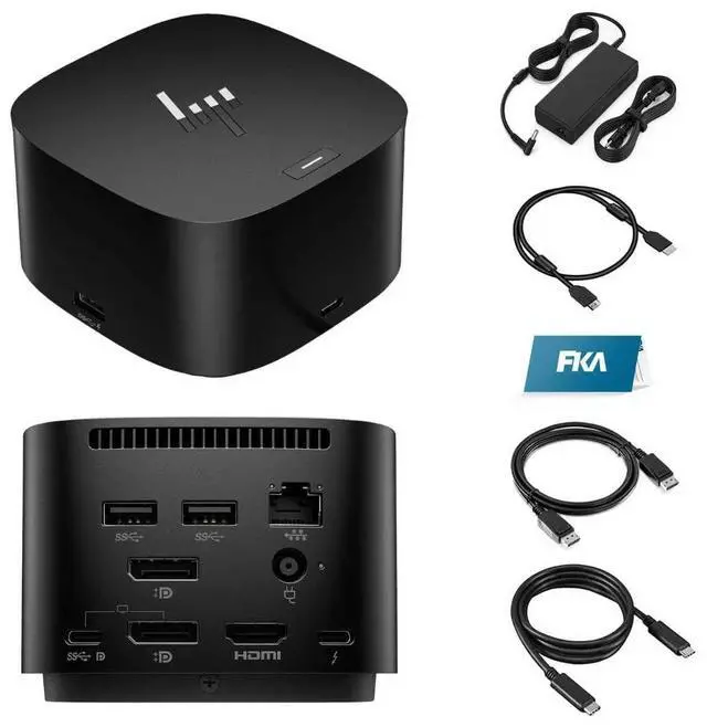 Main image of HP Thunderbolt 120W Dock G4, G4 Docking Station for Laptop Dual Monitor, with 120W AC Adapter, HDMI & DP Cable & USB-C Cable