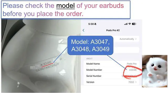 Alt view image 4 of 6 - OEM Single Left Earbuds Replacement for Pod Pro (2nd Generation), A3047, A3048, A3049 USB-C. Genuine Left Ear Side Only, Compatible with Original Air Pro 2 A2968 Charging Case