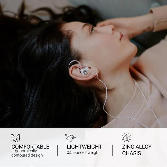 Alt view image 3 of 6 - ALBA | Wired Earbuds in-Ear Monitor Headphones for Audiophiles | USB-C Adapter Included | Smartphone Compatible | Noise Isolating | Ergonomic Metal Chassis