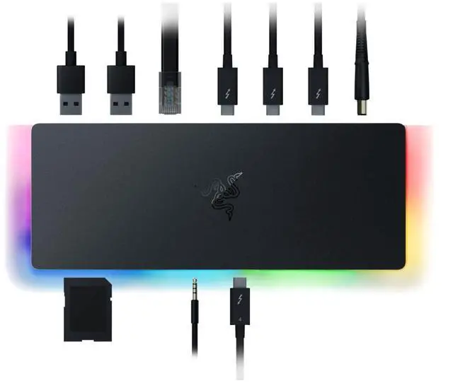 Main image of Thunderbolt 4 Dock, 10 Ports, USB-A, USB-C, 2.5 GbE, Black | Dual 4K or Single 8K Video Output, Mac, and PC Compatible, Thunderbolt 3 & 4 Certified, Chroma