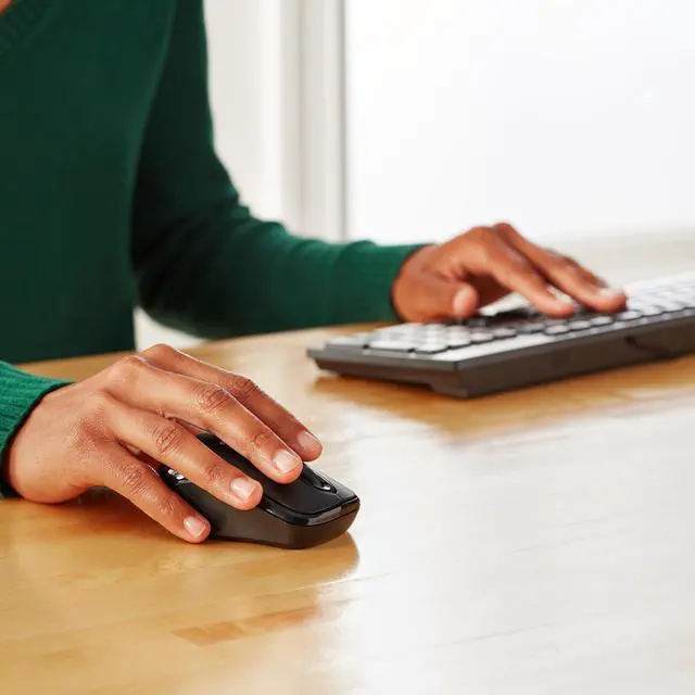 Alt view image 6 of 6 - 2.4 GHz Wireless Optical Computer Mouse with USB Nano Receiver, Portable, No Wires, Smooth Tracking, Multi-Device Compatibility, Black
