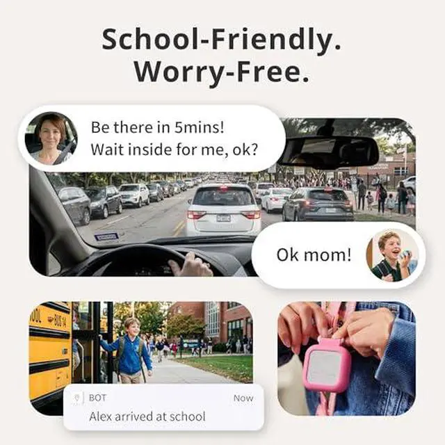 Alt view image 7 of 7 - Talk® Kids GPS Tracker & Communication Device with Cherry Silicone Case Screen-Free, Push-to-Talk Voice Messaging, School-Friendly, 7-Day Battery, 30-Day Satisfaction Promise