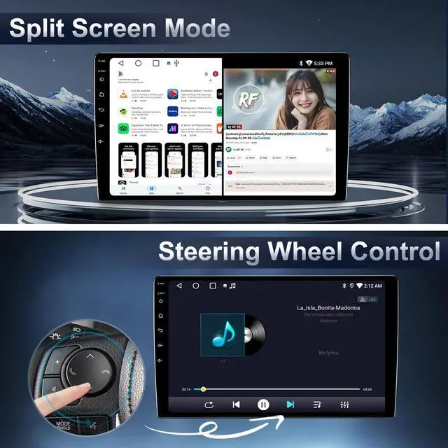 Alt view image 7 of 7 - 64G Android Car Radio Stereo for Dodge Ram 1500 2500 3500 2009-2012, 10.2" Touch Screen Plug and Play Head Unit with Carplay/Android Auto/1080P AHD Backup Camera/AM & FM