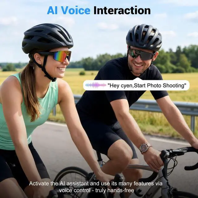 Alt view image 2 of 7 - Smart Glasses with Camera and Bluetooth, POV Glasses with Photochromic Lens, 32MP Anti-Shake Camera, EIS Stabilization, IP64 Waterproof Sports Sunglasses for Cycling Running Hiking Baseball