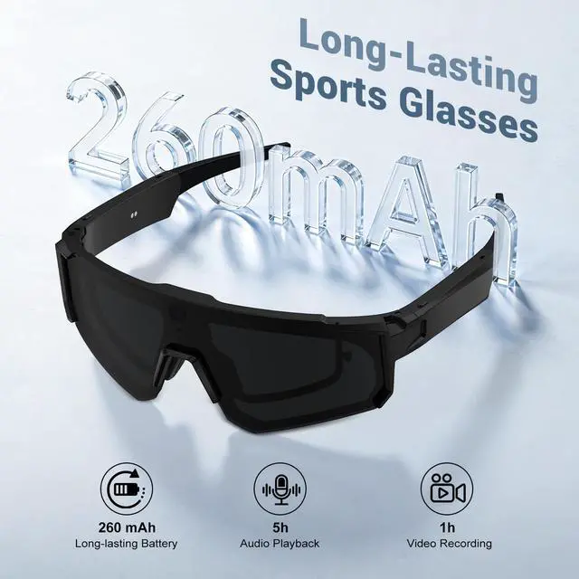 Alt view image 7 of 7 - Smart Glasses with Camera and Bluetooth, POV Glasses with Photochromic Lens, 32MP Anti-Shake Camera, EIS Stabilization, IP64 Waterproof Sports Sunglasses for Cycling Running Hiking Baseball