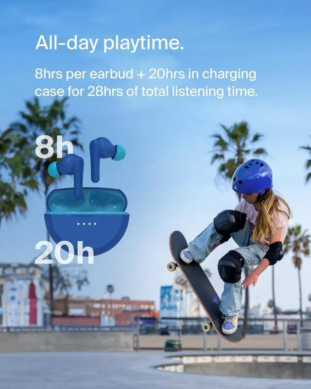 Alt view image 2 of 7 - SoundForm Nano 2 Kids True Wireless Earbuds | In-ear Bluetooth earbuds for kids ages 7+, 85dB volume limiter, IPX5, ENC, touch controls, school, travel