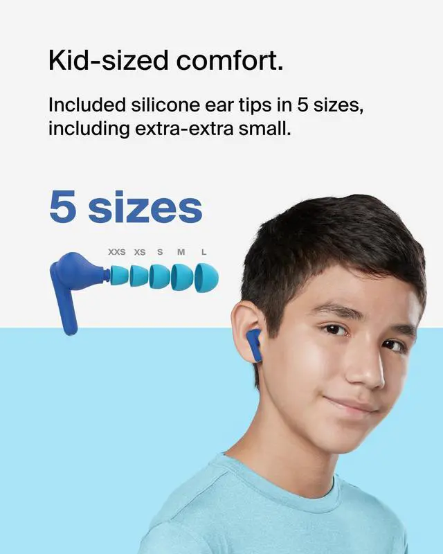 Alt view image 4 of 7 - SoundForm Nano 2 Kids True Wireless Earbuds | In-ear Bluetooth earbuds for kids ages 7+, 85dB volume limiter, IPX5, ENC, touch controls, school, travel