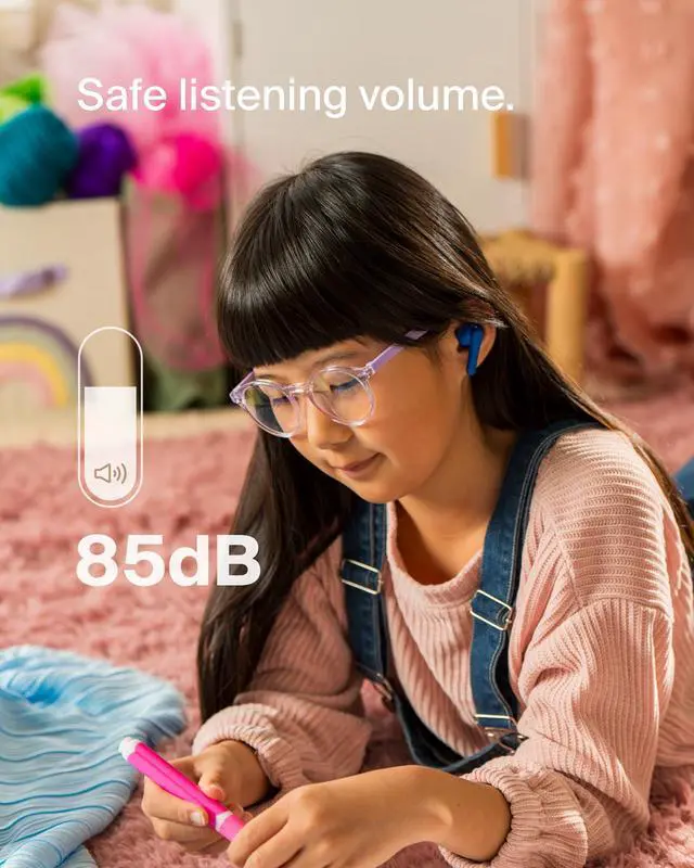 Alt view image 3 of 7 - SoundForm Nano 2 Kids True Wireless Earbuds | In-ear Bluetooth earbuds for kids ages 7+, 85dB volume limiter, IPX5, ENC, touch controls, school, travel