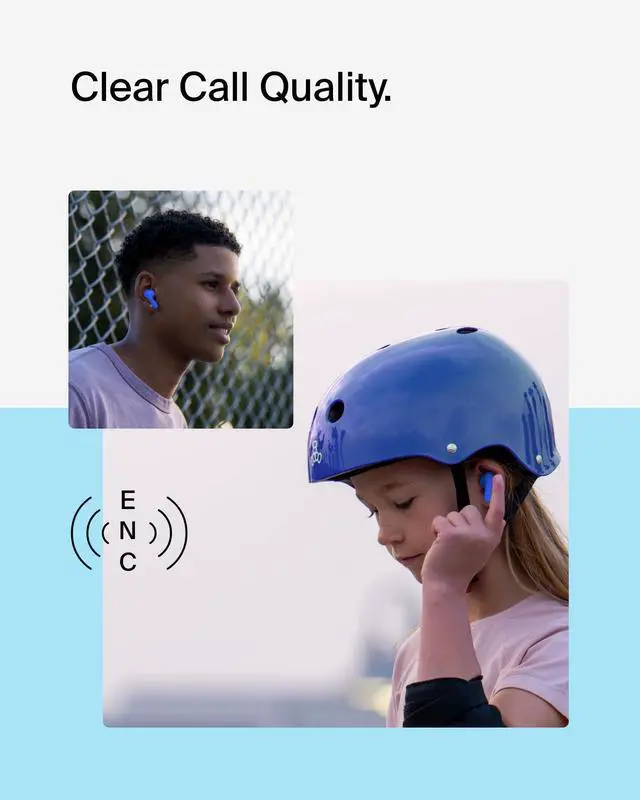 Alt view image 5 of 7 - SoundForm Nano 2 Kids True Wireless Earbuds | In-ear Bluetooth earbuds for kids ages 7+, 85dB volume limiter, IPX5, ENC, touch controls, school, travel