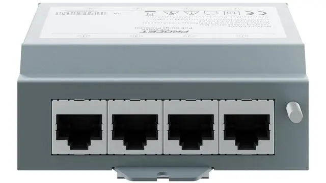 Alt view image 2 of 6 - PROCET Ethernet Surge Protector Gigabit - 4 Pairs Port 20KV Industrial Lightning Arrestor for -40°F to 185°F, 120W/port PoE++ RJ45 Surge Protector, 10/100/1000Mbps, Gas Discharge TubeGDT, PT-PR04G