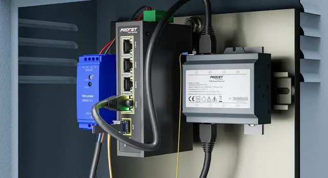 Alt view image 5 of 6 - PROCET Ethernet Surge Protector Gigabit - 4 Pairs Port 20KV Industrial Lightning Arrestor for -40°F to 185°F, 120W/port PoE++ RJ45 Surge Protector, 10/100/1000Mbps, Gas Discharge TubeGDT, PT-PR04G