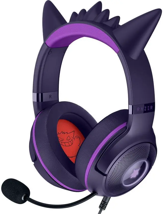 Main image of Kraken Kitty V2 USB Wired Headset: Gengar Spikes - Stream Reactive Lighting - HyperClear Cardioid Mic - 40 mm Drivers - 7.1 Surround Sound - Comfortable Ear Cushions - Pokemon Gengar Edition