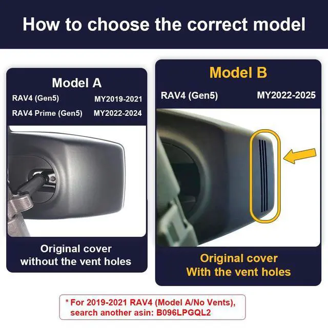 Alt view image 2 of 7 - 4K Dash Cam Suitable for Toyota RAV4 2022-2025 (Model B/with Vent Hole on Cover), OEM Factory Look, UHD 2160P Video, Built-in WiFi & APP, Loop Recording, G-Sensor, Plug & Play, 64GB Card