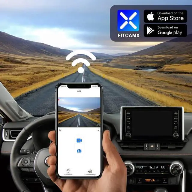 Alt view image 5 of 7 - 4K Dash Cam Suitable for Toyota RAV4 2022-2025 (Model B/with Vent Hole on Cover), OEM Factory Look, UHD 2160P Video, Built-in WiFi & APP, Loop Recording, G-Sensor, Plug & Play, 64GB Card
