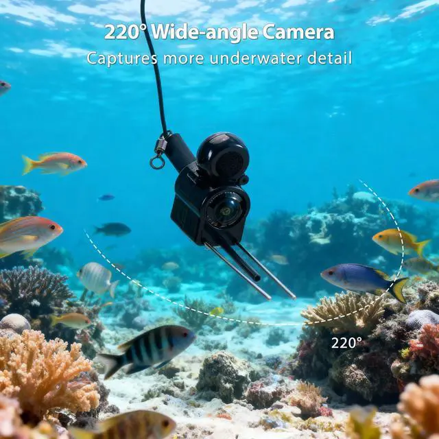 Alt view image 7 of 7 - Portable Fish Finder IP68 Waterproof 5 Inch Underwater Camera | IPS Display for Ice/Lake Fishing&Murky Conditions/Depth Finder for Ice Fishing/Boats/Kayaks with 8000mAh Battery