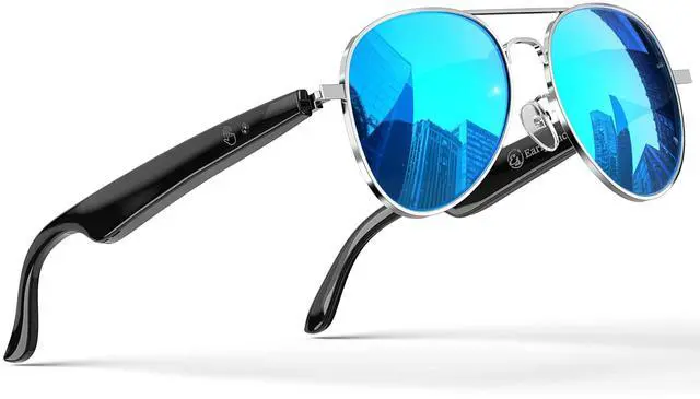 Main image of AI Smart Glasses, Smart Translation Glasses That Support 164 Language Translation, IP65 Waterproof Smart Sunglasses, Classic Aviator Sunglasses with Voice Assistant/AI Call/Chat GPT