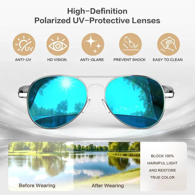 Alt view image 6 of 7 - AI Smart Glasses, Smart Translation Glasses That Support 164 Language Translation, IP65 Waterproof Smart Sunglasses, Classic Aviator Sunglasses with Voice Assistant/AI Call/Chat GPT