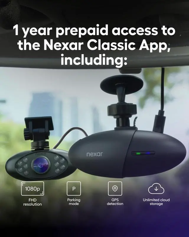Alt view image 6 of 7 - Pro Dual Dash Cam 1080p FHD Front and Interior Cameras AI Crash Detection 24H Parking Mode Night Vision and Unlimited Cloud Backup Includes 32GB SD Card