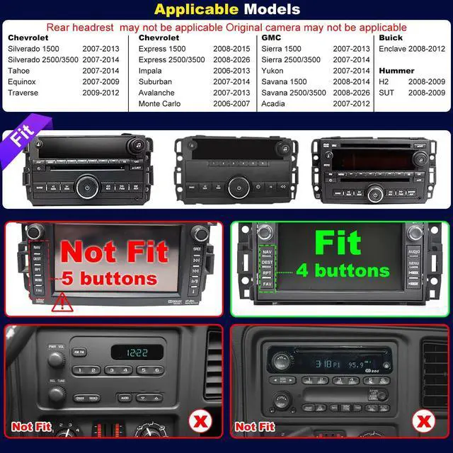 Alt view image 2 of 7 - 5GWiFi Car Radio for Chevrolet Silverado 1500 GMC Sierra 1500 2007-2013, Yukon Tahoe 2007-2014, Acadia 2007-2012, Savana Equinox 8inch Touch Screen Stereo, Carplay Android Auto GPS Camera