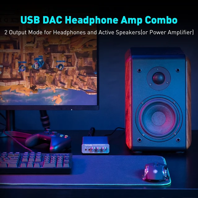 Alt view image 5 of 7 - K5 Pro Gaming DAC Headphone Amp, HiFi Headphone Amplifier 1000mw with Mic Input, Bass Treble Control, USB-C/Optical/Coaxial to RCA/3.5mm AUX for PS5/PC/Mac, 24Bit/192kHz, Plug & Play