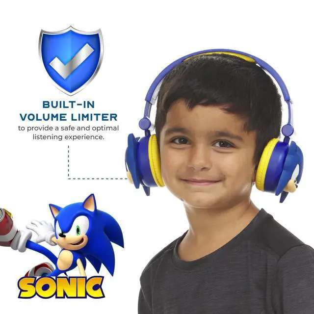Alt view image 3 of 7 - Sonic The Hedgehog - Kids Bluetooth Headphones, Wireless & Wired Over-Ear Headphones with Safe Volume, Adjustable Headband, Rechargeable Battery & Stereo Sound Perfect for School, Home, & Travell