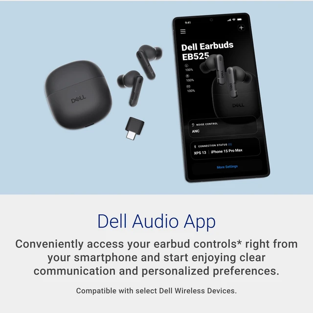 Alt view image 2 of 7 - Pro Plus Earbuds EB525, True Wireless, Noise Canceling, Bluetooth 5.3 Adaptive ANC, Hearing Protection, USB Charging, Teams & Zoom Certified, IP54 resistant, 33 hr listening