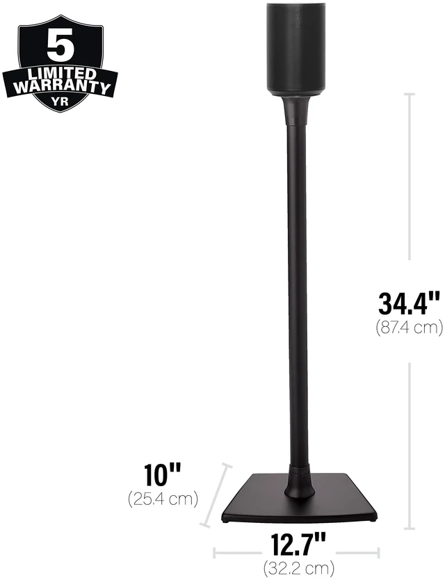 Alt view image 5 of 7 - Wireless Speaker Stand for Sonos Era 100 - Pair (Black), Perfect Stand Setup for Easy and Secure Mounting of New Sonos Era 100 Speakers - OSSE12-B2