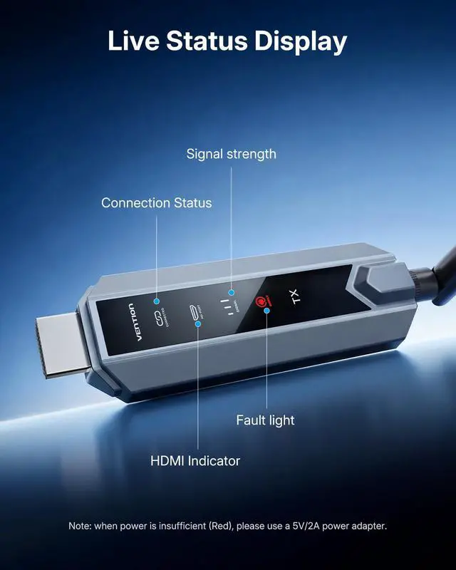 Alt view image 3 of 7 - Wireless HDMI Transmitter and Receiver 656FT with LED Screen, Up to 6 RXs, Heat-Control, Plug & Play Wireless HDMI Extender Kit 4K Decode to Monitor from PC/Projector/TV Box(1TX+1RX)