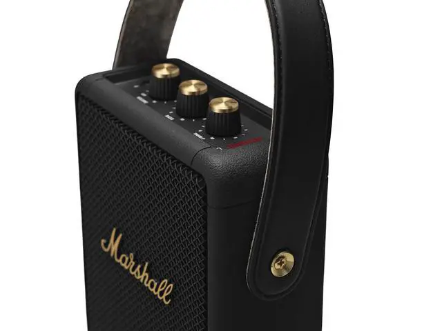 Alt view image 7 of 7 - Stockwell II Portable Bluetooth Speaker, Black and Brass
